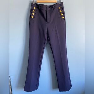 NWOT Gap Navy Pants with Gold Button Accents